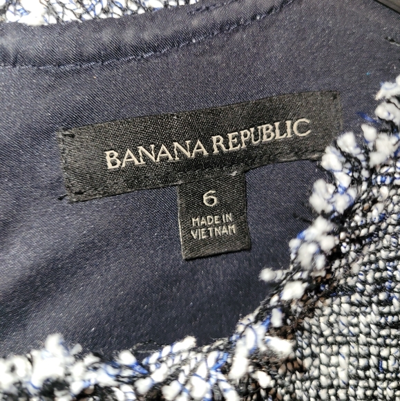 Banana Republic Navy Tweed fringe sheath dress size 6 - Picture 4 of 4